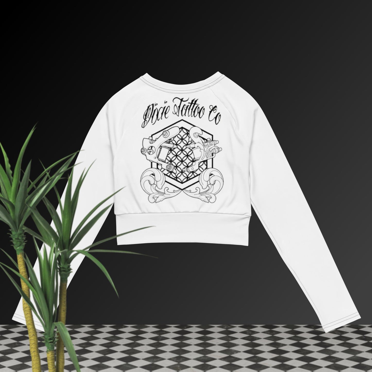 Recycled long-sleeve crop top