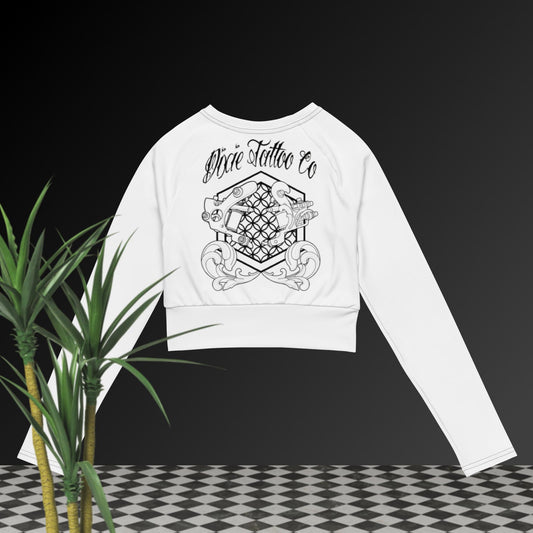 Recycled long-sleeve crop top