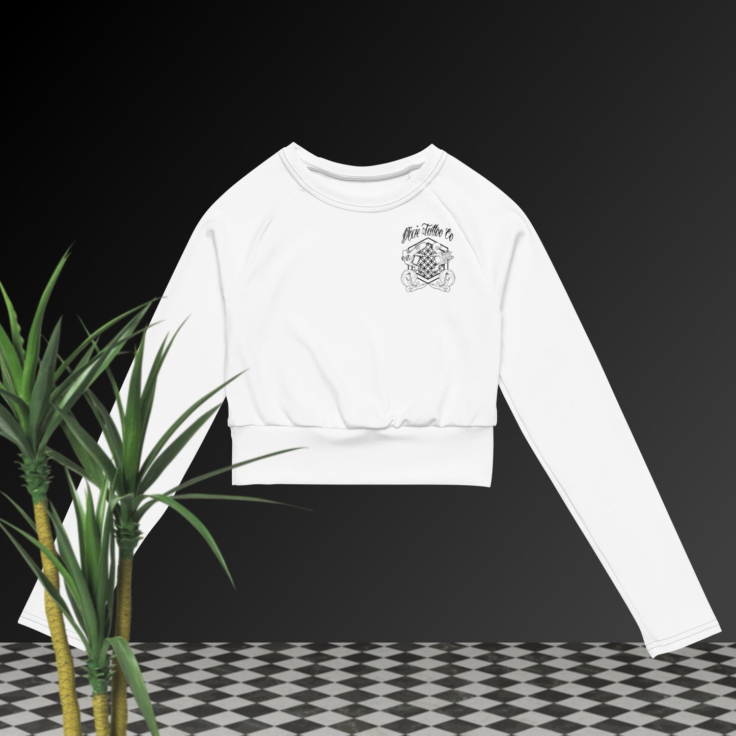 Recycled long-sleeve crop top