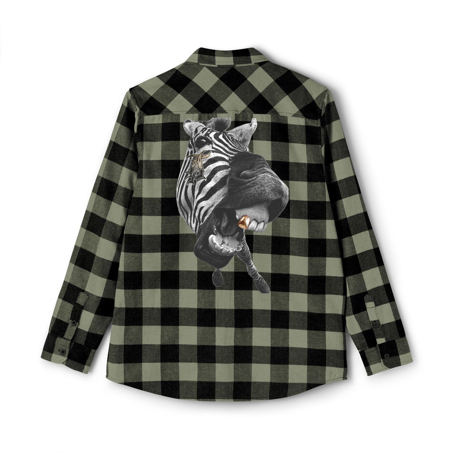 Unisex Flannel Shirt with Bold Zebra Graphic –