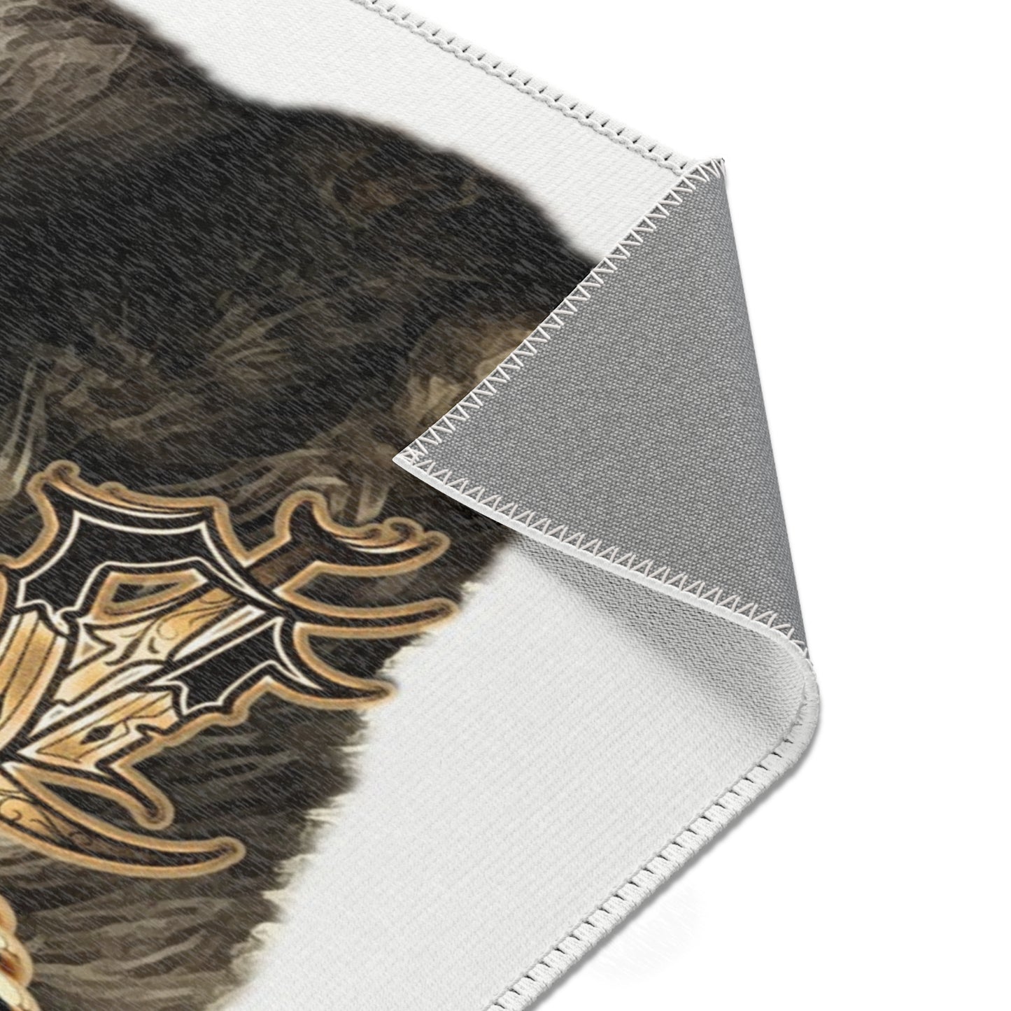 Stylish Cat Area Rug with Gold Chain Design - Perfect for Cat Lovers