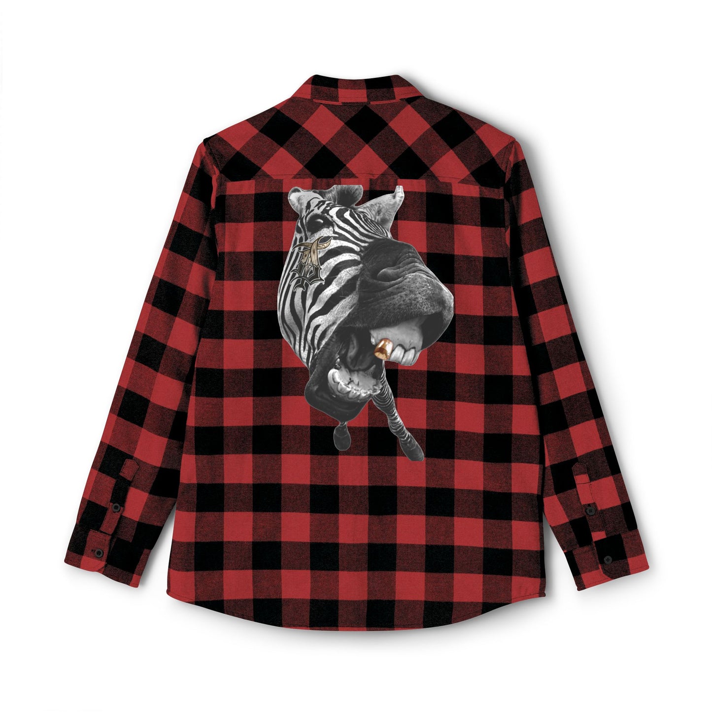 Unisex Flannel Shirt with Bold Zebra Graphic –