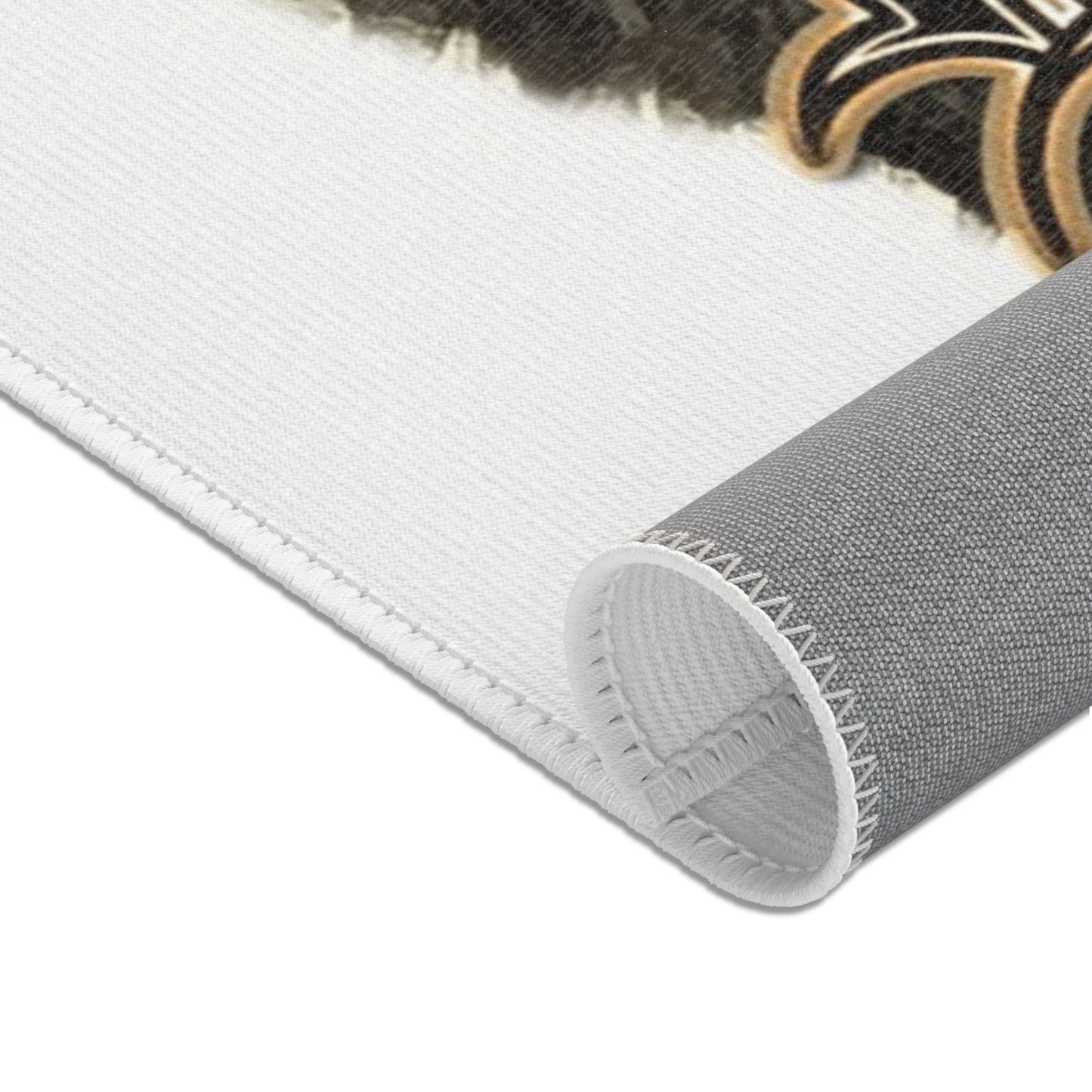 Stylish Cat Area Rug with Gold Chain Design - Perfect for Cat Lovers