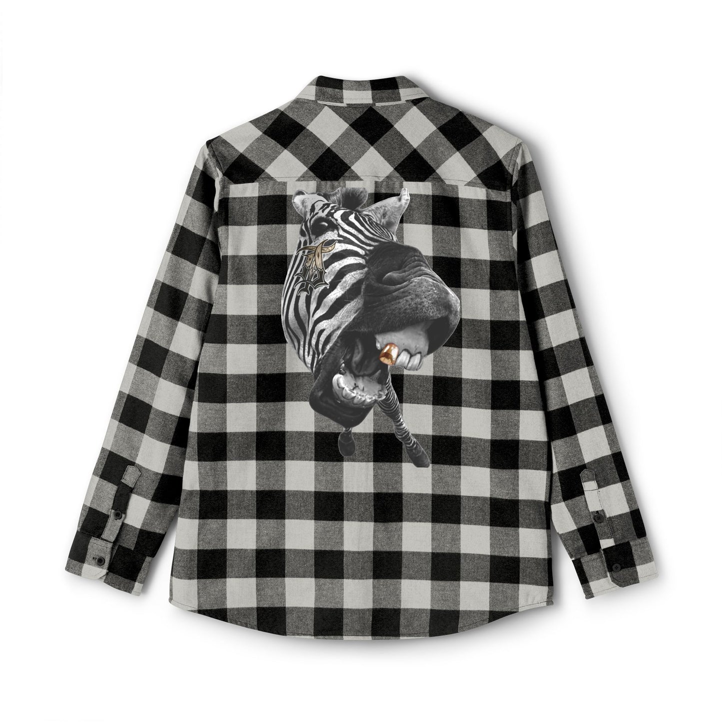 Unisex Flannel Shirt with Bold Zebra Graphic –