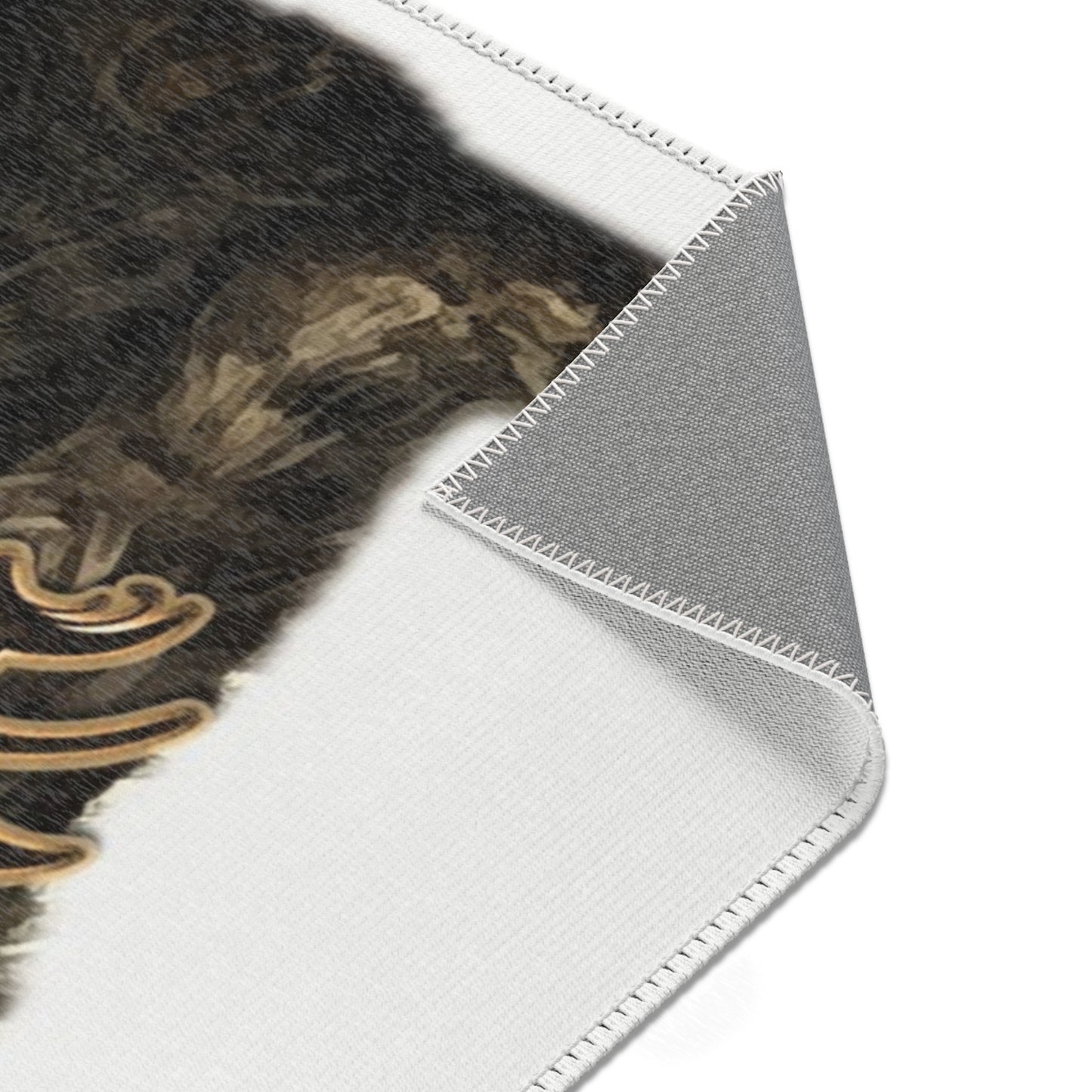 Stylish Cat Area Rug with Gold Chain Design - Perfect for Cat Lovers